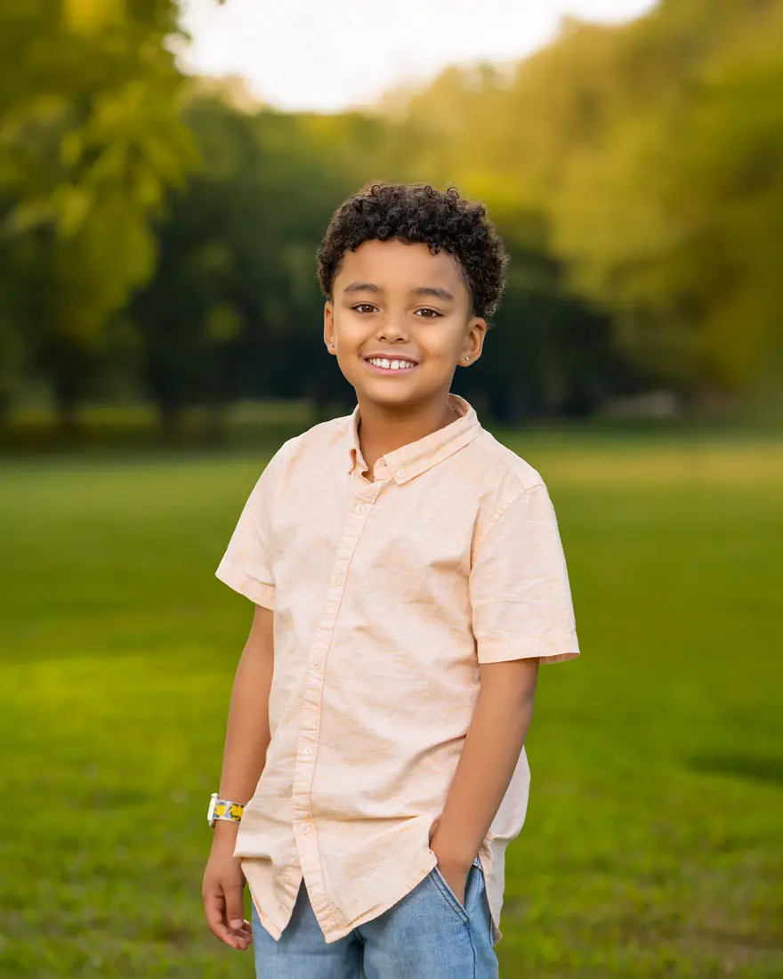 Portrait of a young boy outdoors